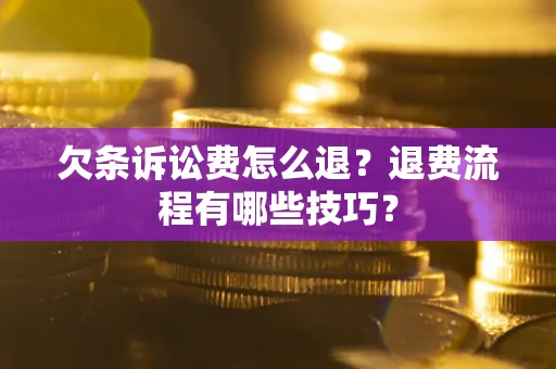 武汉欠条诉讼费怎么退？退费流程有哪些技巧？